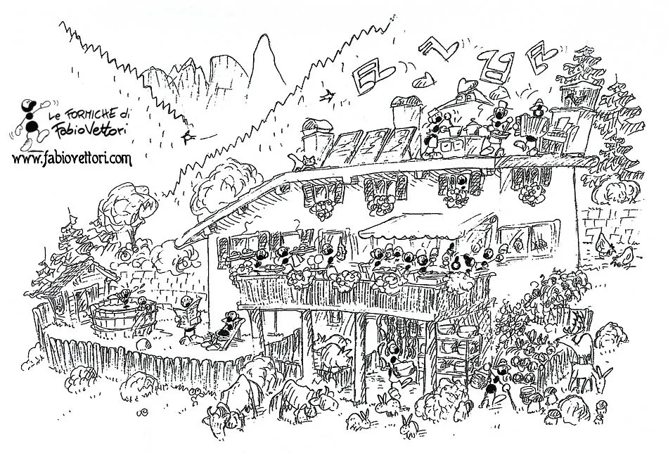Il ristorante illustrato da Fabio Vettori